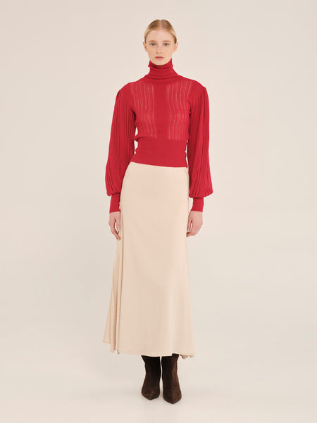 WINTER ARCHETYPES HIGH NECK BLOUSE | CHARMING RED