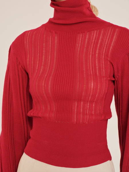 WINTER ARCHETYPES HIGH NECK BLOUSE | CHARMING RED