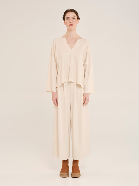 NEO-TACTILITY CROP TROUSERS | VANILLA