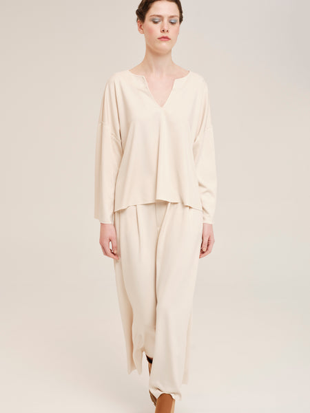 NEO-TACTILITY CROP TROUSERS | VANILLA