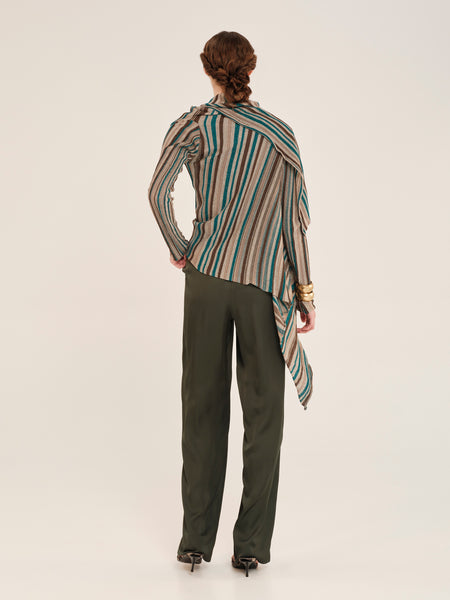 DELIGHT STRIPES CARDIGAN | TEAL