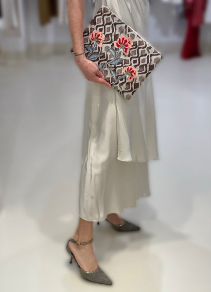 MAGICALITY MIDI DRESS WITH CROSSED SKIRT