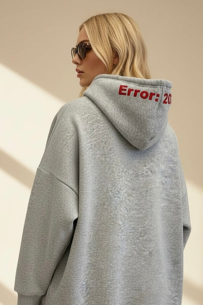 GREY ERROR HOODIE