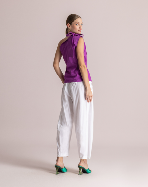 CALENDULA COTTON PANTS | WHITE