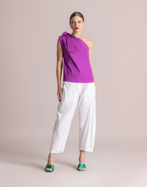 CALENDULA COTTON PANTS | WHITE