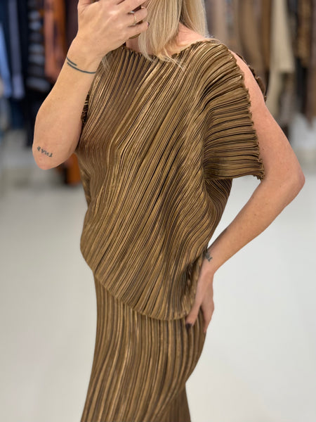 MAGNET DRESS | METALLIC BRONZE