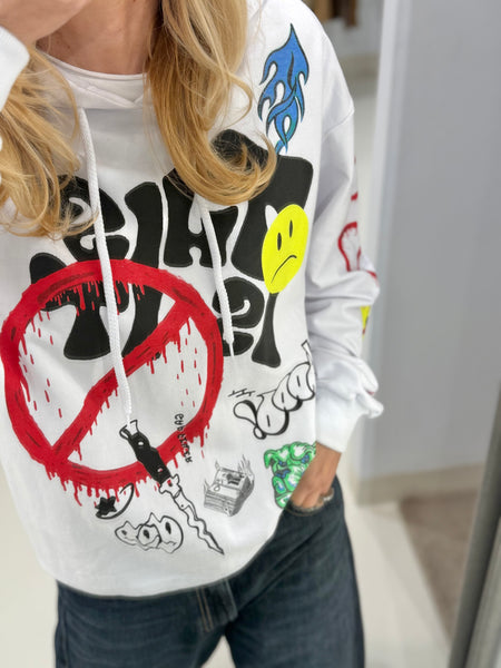 GRAFFITI HOODIE | WHITE