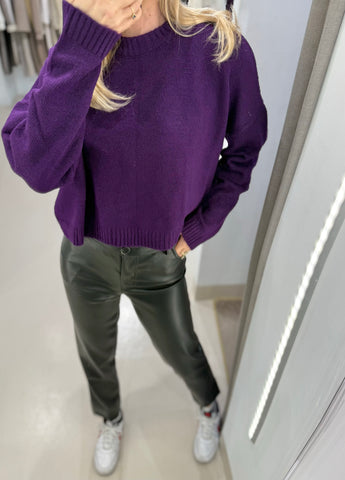 MAGGIE SWEATER | AUBERGINE