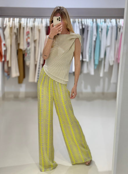 SEASHELLS KNIT DRAPED TOP | ECRU