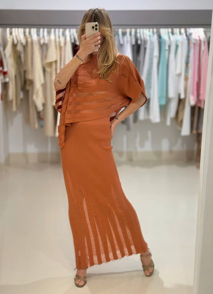 MAGIC SUNSETS KNIT OVERSIZED TOP | SUNSET ORANGE