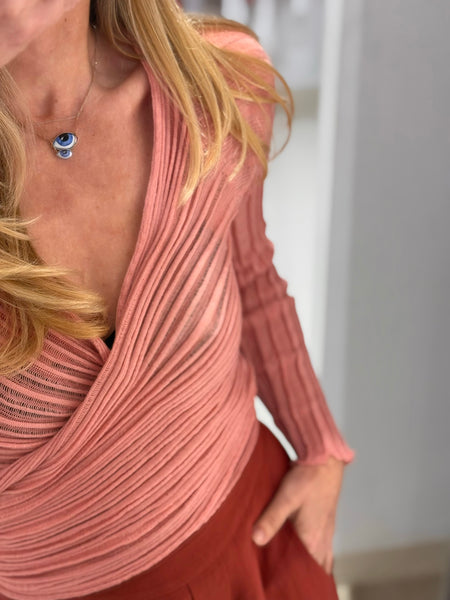 ARCHETYPES WRAP CARDIGAN | SUMMER ROSE