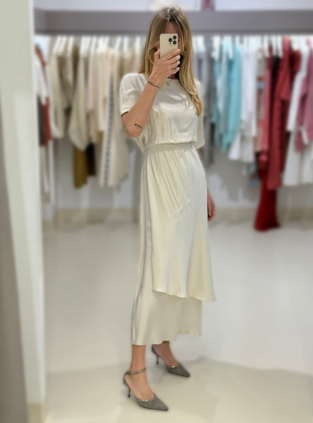 MAGICALITY MIDI DRESS WITH CROSSED SKIRT