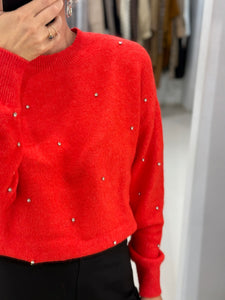 CRYSTAL SWEATER | RED