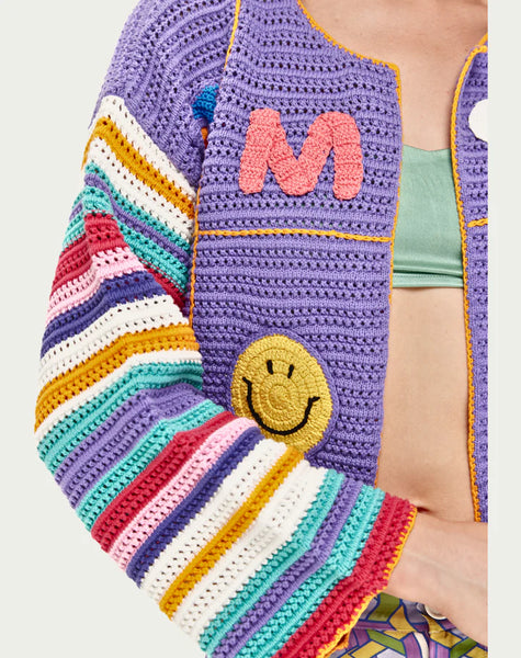 IBIZA CROCHET CARDIGAN | PURPLE