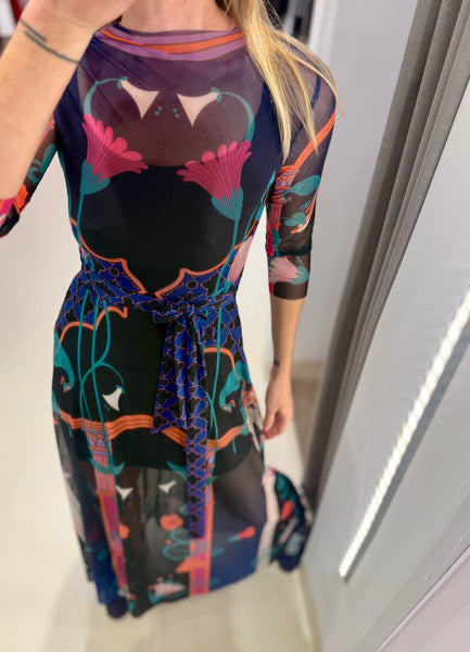 EPOQUE MESH LONG DRESS