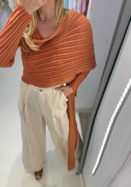 ARCHETYPES WRAP CARDIGAN | SUNSET ORANGE