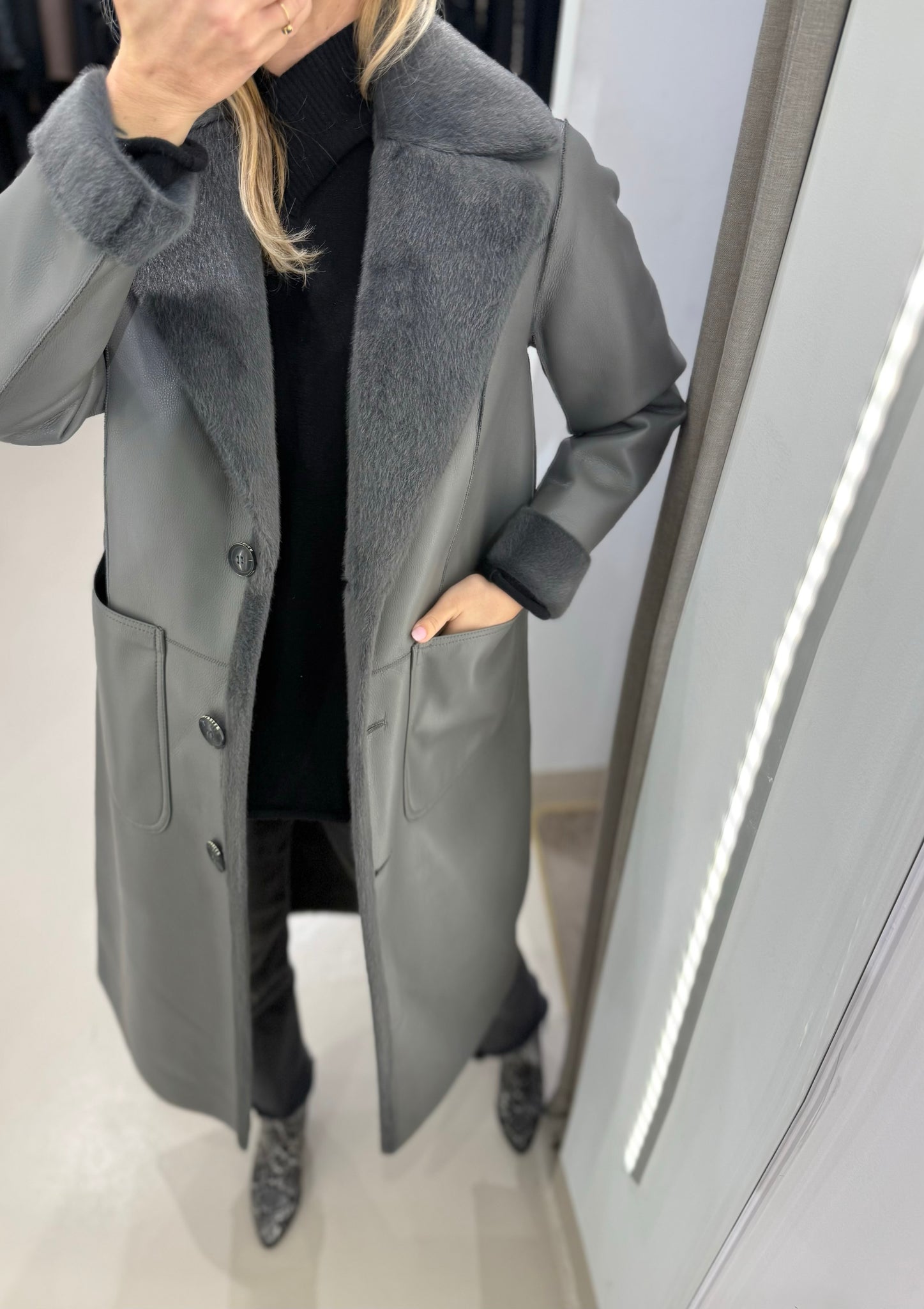 JULA REVERSIBLE COAT | GRAPHITE