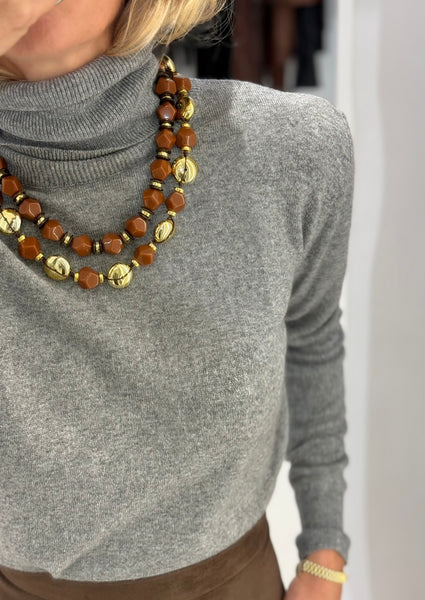 FUND KNIT TOP | GREY