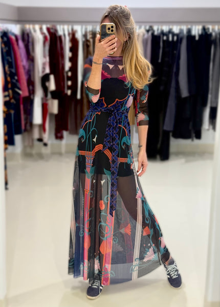 EPOQUE MESH LONG DRESS