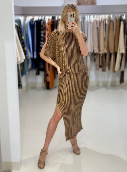 MAGNET DRESS | METALLIC BRONZE