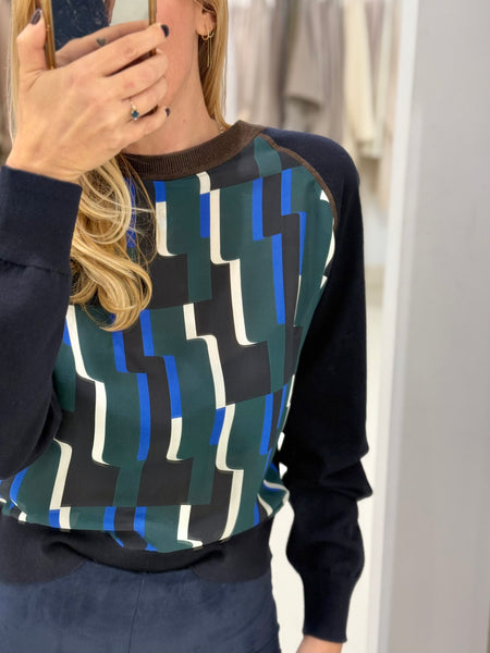 OLYMPE SWEATER | BLUE & GREEN