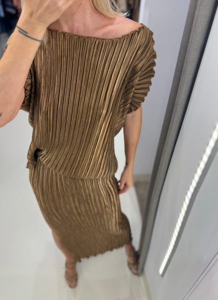MAGNET DRESS | METALLIC BRONZE