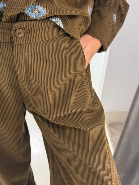 CALENDULA CORDUROY PANTS | BROWN