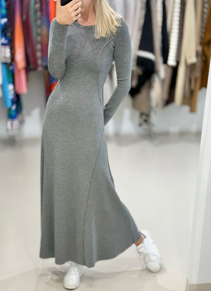 POLISHED MIDI DRESS | GREY MELANGE