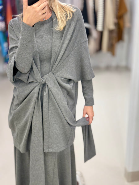 POLISHED CARDIGAN | GREY MELANGE