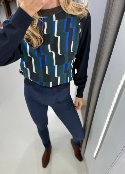 OLYMPE SWEATER | BLUE & GREEN
