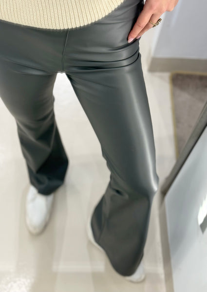 SEFI ECO LEATHER PANTS | GREY