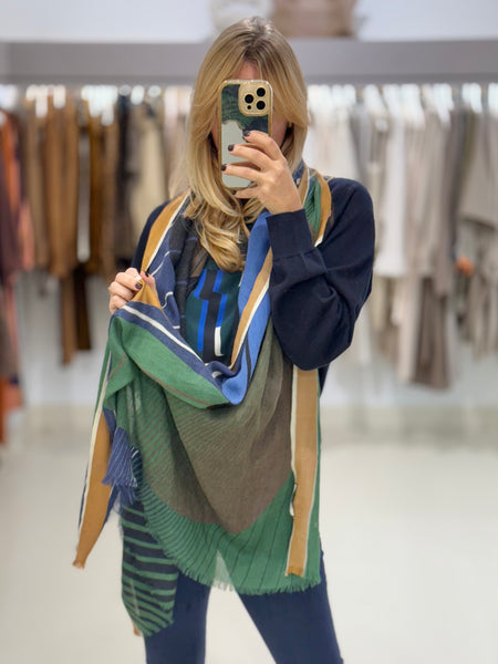 ASTRE SCARF | BLUE & GREEN