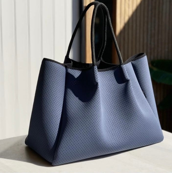 RIVA TOTE | GREY BLUE WITH BLACK