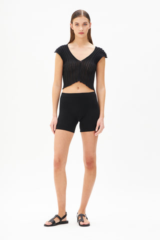 ARCHETYPES BLACK CROPPED TOP.