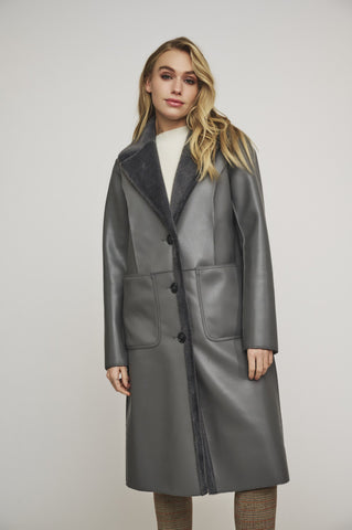 JULA REVERSIBLE COAT | GRAPHITE