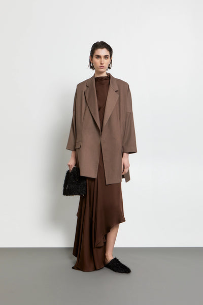 UNWRITTEN LETTERS OVERSIZED BLAZER | MOCHA