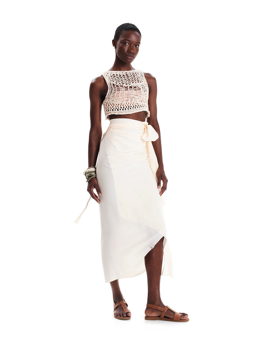 NATURE TEXTURES CROP TOP | ECRU