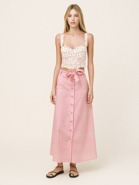 IDO STRIPED SKIRT | PINK