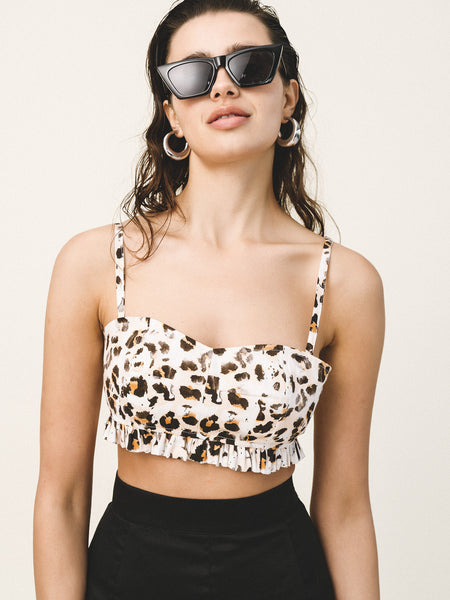 ELAINA BUSTIER TOP | MULTI WHITE