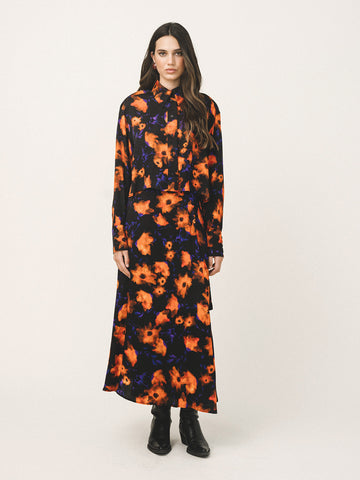 TAYLOR CROPPED SHIRT | MULTI ORANGE