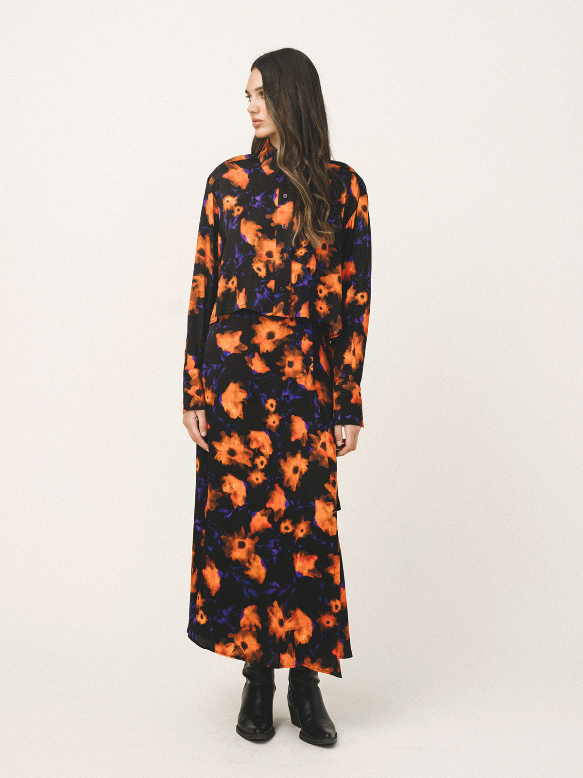 GENESIS WRAP SKIRT | MULTI ORANGE