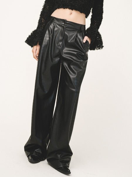 LESIA LEATHER PANTS | CROCO