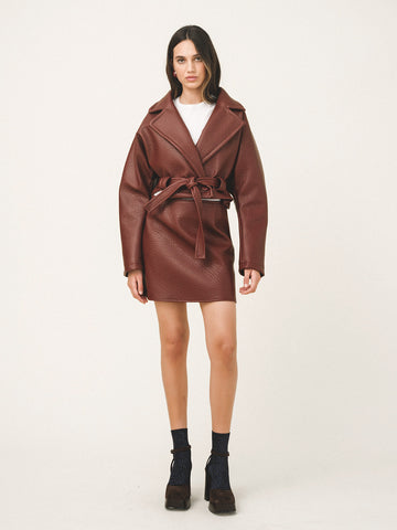 JOVANA LEATHER JACKET | BROWN