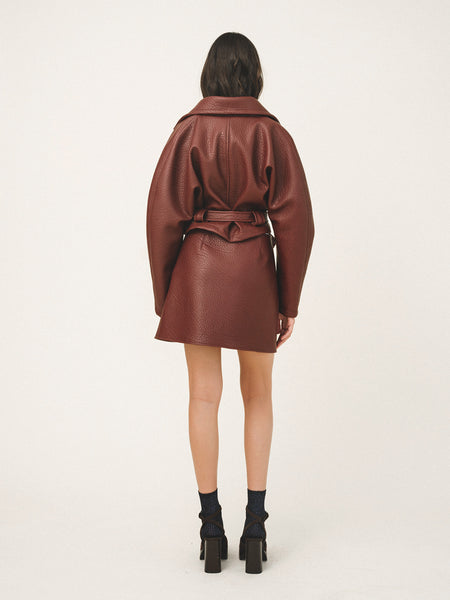 JOVANA LEATHER JACKET | BROWN