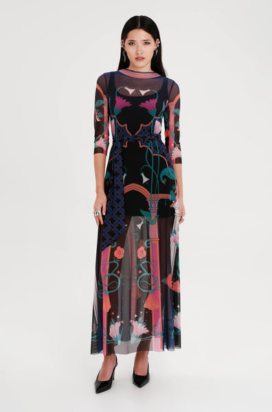 EPOQUE MESH LONG DRESS