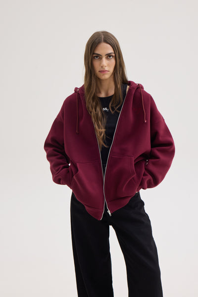 LIZI ZIP HOODIE | AUBERGINE