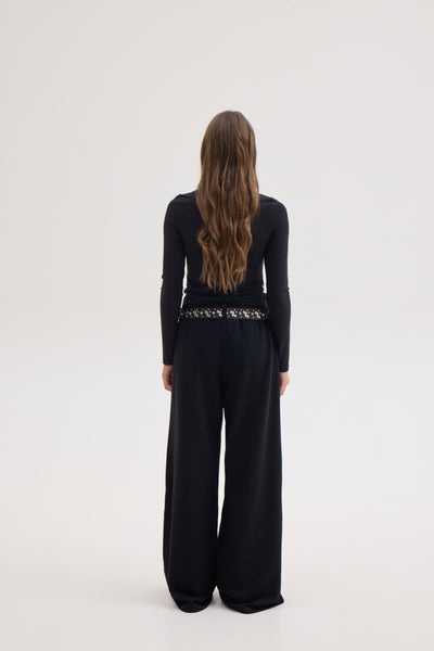IVY WIDE TRACKPANTS | BLACK