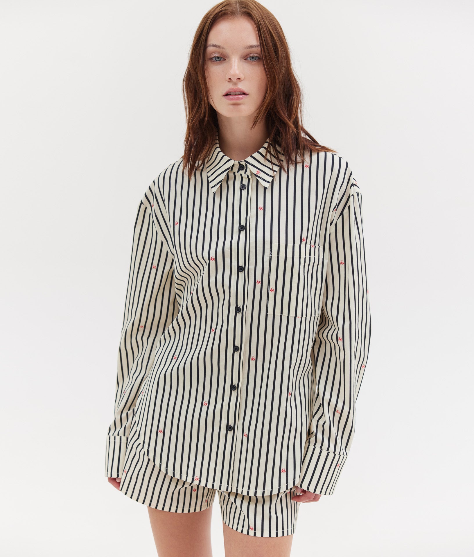 AGNES SHIRT | BLACK AND BUTTER STRIPES