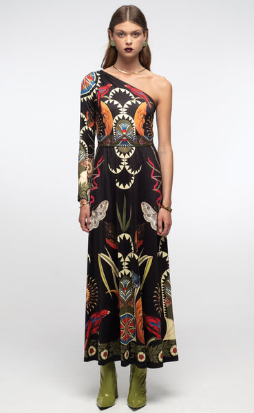 NOCTURNAL ONE SHOULDER LONG DRESS