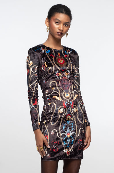 DUSK BODYCON VELVET DRESS